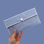 Reusable Organic Gingham Eco Envelope Tall | Sky Blue, thumbnail 1 of 5