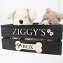 Large Black Dog Toy Storage Box With Raised Design, thumbnail 1 of 9