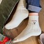Embroidered Holly Christmas Socks, thumbnail 2 of 6