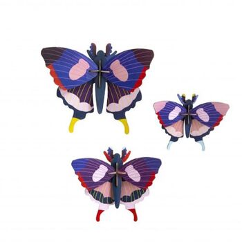 Set Of Three Swallowtail Butterflies Slot Together Wall Decorations, 3 of 6