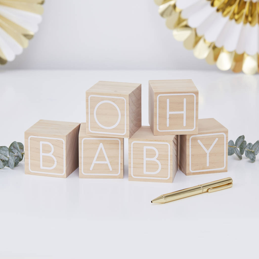 Wooden Build A Block Alternative Baby Guestbook, 1 of 3