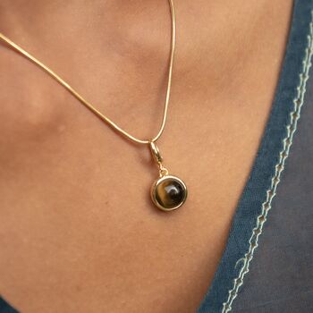 18ct Gold Tigers Eye Courage Touchstone Necklace, 3 of 6