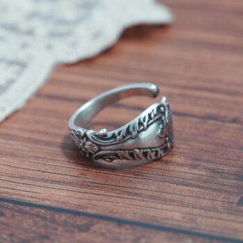 Ornate Victorian Spoon Wrap Ring, 5 of 6
