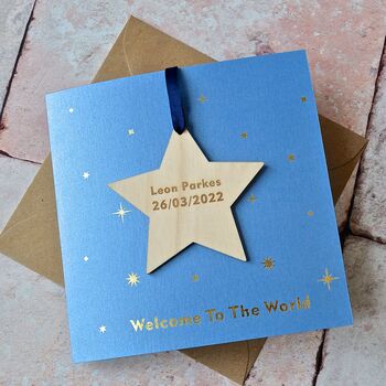 Personalised Baby Foiled Decoration Card, 3 of 3