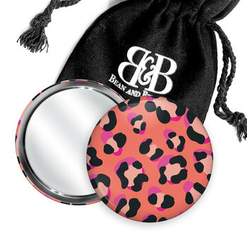 Makeup And Cosmetic Bag Gift Set Coral Leopard Print, 6 of 10