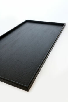 Black Wood Serving Ottoman Tray Without Handles, 2 of 4