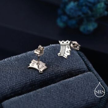 King Of Hearts Sterling Silver Stud Earrings, 5 of 12