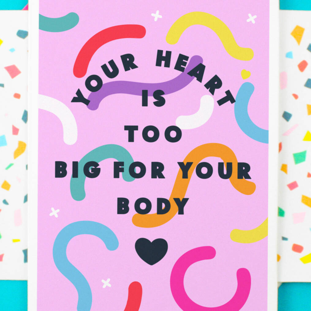 your heart is too big thank you greeting card by paper joy ...