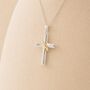 Personalised Sterling Silver And Gold Halo Cross Pendant Necklace, thumbnail 3 of 9
