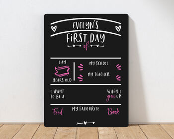 Personalised First Day Of School Chalkboard, 5 of 6