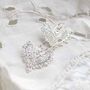 Sterling Silver Dangly Lace Heart Earrings, thumbnail 5 of 10