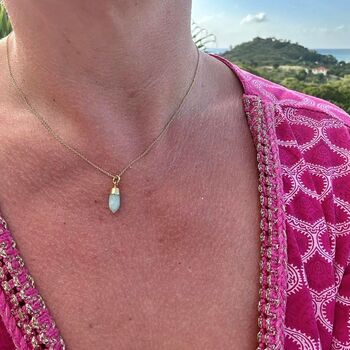 The 'En Pointe' Amazonite Gold Plated Necklace, 2 of 6