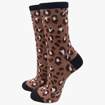 Women's Bamboo Socks Gift Box Cheetah Animal Print, 4 of 5