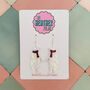 Polar Bear Christmas Glitter Resin Earrings, thumbnail 1 of 4