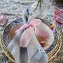Pair Of French Linen, Baby Blue Fringed Napkins, thumbnail 7 of 9
