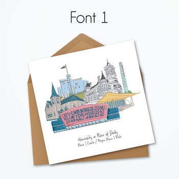 Personalised Cardiff Graduation Mug And Card Bundle, 4 of 6