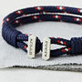 Men's Personalised Coordinate Silver And Cord Bracelet, thumbnail 3 of 9