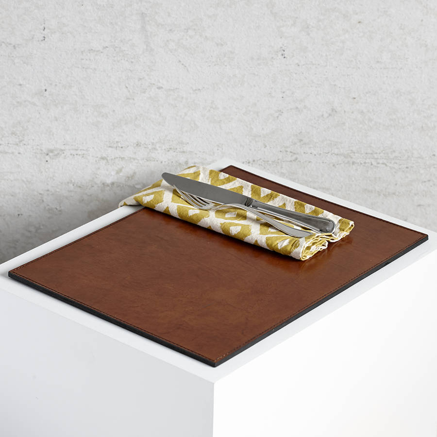 Leather Placemat Set Of Four By Life of Riley