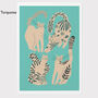 Abstract Floral Cats Art Print, Many Colours, thumbnail 5 of 6
