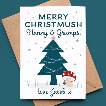 Grandparents Christmas Card With Cute Toadstools, 4 of 5