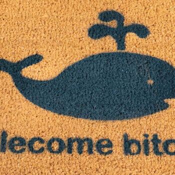 Whalecome Whale Blue Print Doormat, 4 of 4