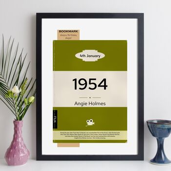 Personalised 70th Birthday Print 1954 Book Cover Gift, 9 of 12