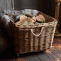 Large Log Basket Wicker With Wheels, thumbnail 8 of 8
