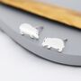 Hippo Stud Earrings In Sterling Silver, thumbnail 3 of 12