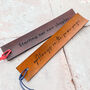 Simple Engraved Leather Anniversary Bookmark, thumbnail 1 of 2