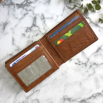 Genuine Leather Tan Wallet With Rfid Protection, 4 of 4