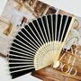 Personalised Black Folding Hand Silk Fan Women Gift, thumbnail 1 of 12