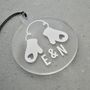 Personalised Mittens Couples Christmas Tree Bauble, thumbnail 3 of 9