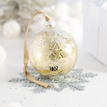 Personalised New Home Gold Christmas Bauble, 3 of 4