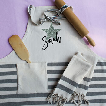 Personalised Cotton Apron, Tea Towels, Gift For Her, 3 of 12