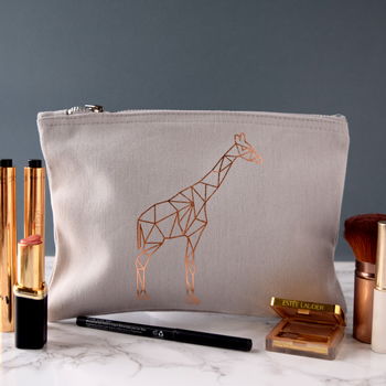 Grey Make Up Bag With Origami Style Animal Print, 3 of 5