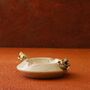 Handmade Round Marble Ashtray With Twin Tiger Head Detail, thumbnail 1 of 5