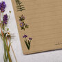 A5 Kraft Letter Writing Paper With Purple Floral Border, thumbnail 2 of 4