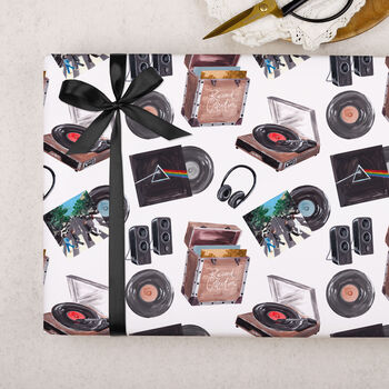 Three Sheets Of Vinyl Record Player Wrapping Paper, 2 of 2