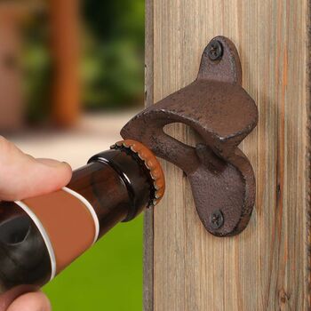 Cast Iron Wall Mounted Bottle Opener Gift, 3 of 8