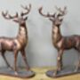 Bronzed Magnificent Stag Figurine Pair – 50cm Statues Ornaments, thumbnail 4 of 4