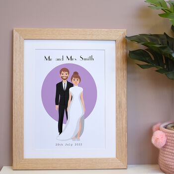 Personalised Couple's Wedding Day Digital Art Print, 2 of 9