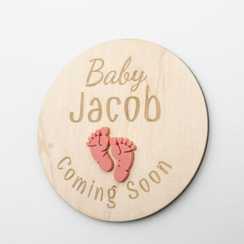 Baby Name Feet Plaque Coming Soon Sign Acrylic, 7 of 12