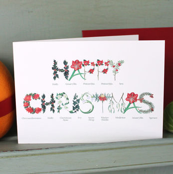 Happy Christmas Botanical Card, 3 of 4