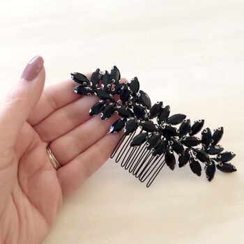 Enya Black Crystal Hair Comb, 5 of 5