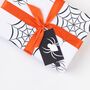 Spider Web, Black And White Halloween Wrapping Paper, thumbnail 4 of 5