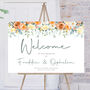 Wedding Welcome Sign Orange And Yellow Florals, thumbnail 1 of 5