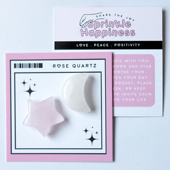 Rose Quartz Star And Moon Crystal Gift Set, 3 of 4