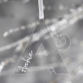 Star Initial Personalised Christmas Decoration, 2 of 4