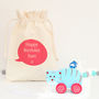 Pull Along Cat And Mouse Toy With Personalised Bag, thumbnail 2 of 3