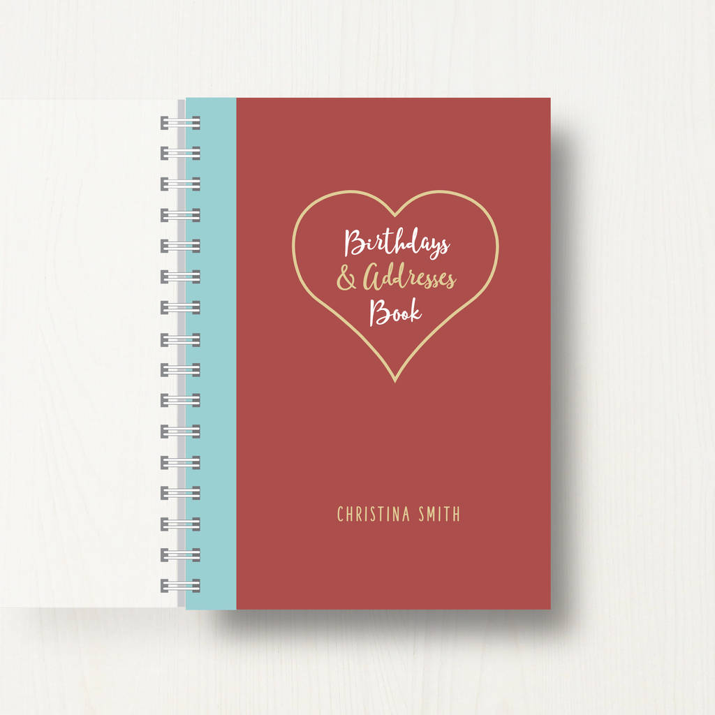 Personalised Birthday And Address Book With Heart, 1 of 10
